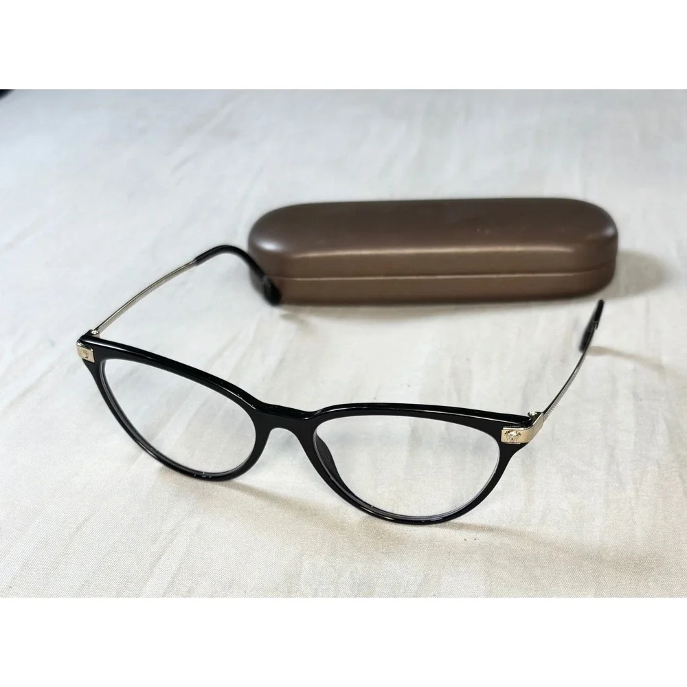 Versace MOD 3261 Black Gold Cat Eye Eyeglasses Frames only Women Italy 54 17 140